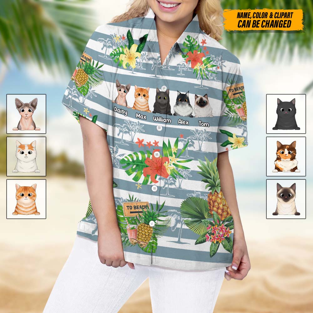 Personalized Cat Clipart Hawaiian Shirt N304 888392