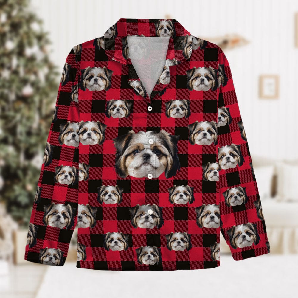 Personalized Dog Photo With Colorful Background For Family Pajamas N304 889700