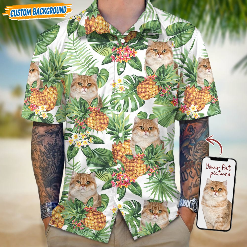 Upload Dog Cat Photo With Tropical Style Hawaiian Shirt T368 889442