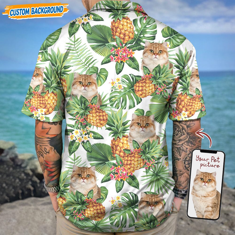 Upload Dog Cat Photo With Tropical Style Hawaiian Shirt T368 889442