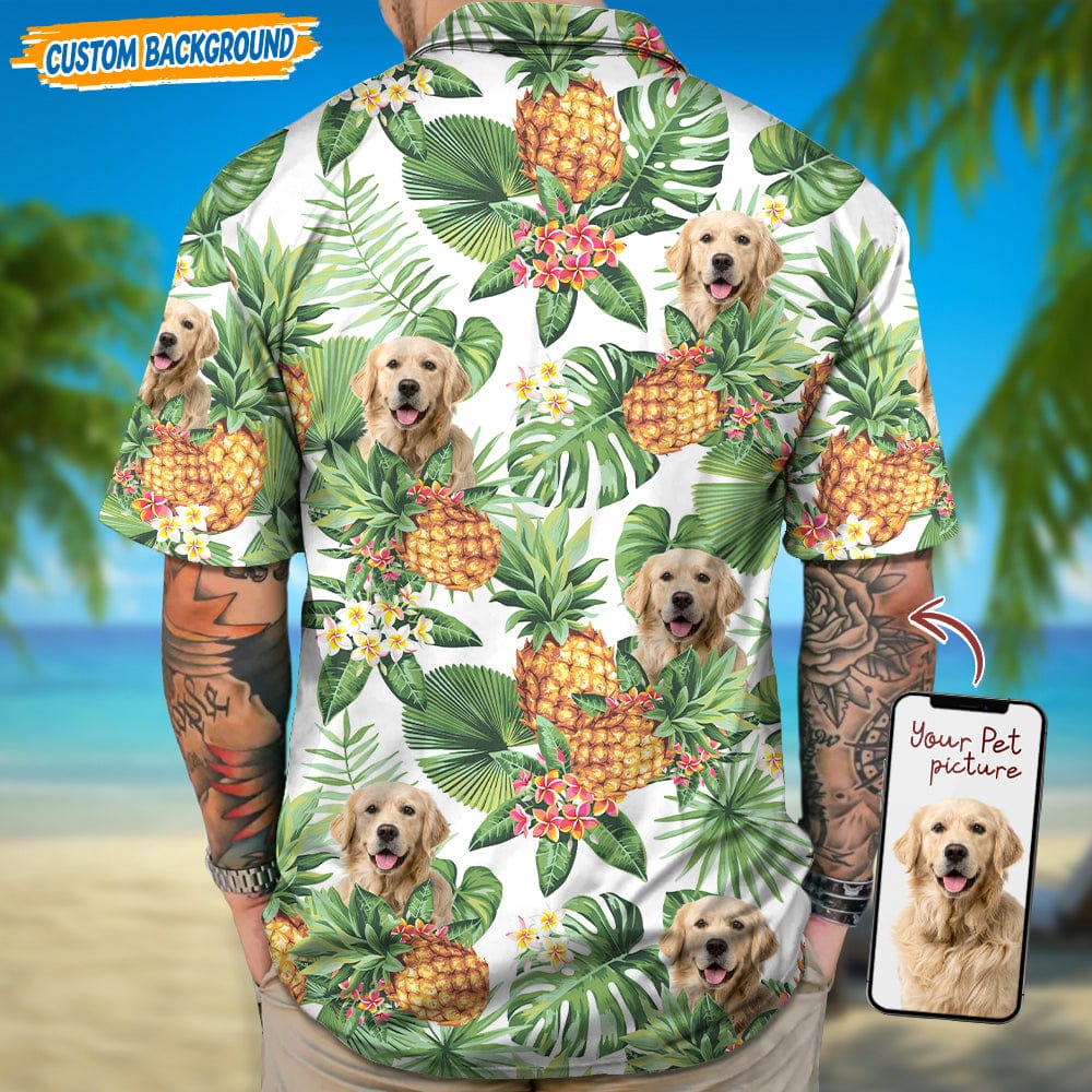 Upload Dog Cat Photo With Tropical Style Hawaiian Shirt T368 889442