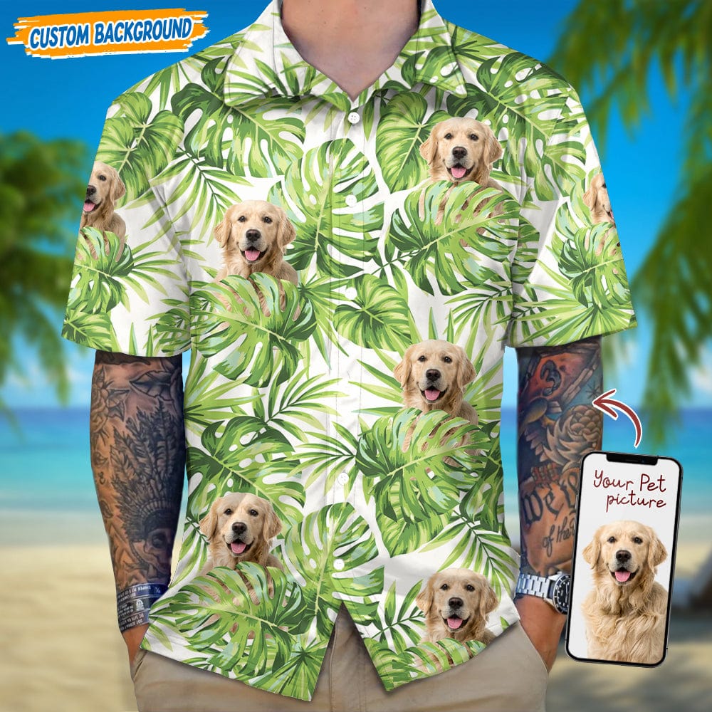 Personalized Upload Dog Cat Photo Tropical Vibes Hawaiian Shirt T368 889444