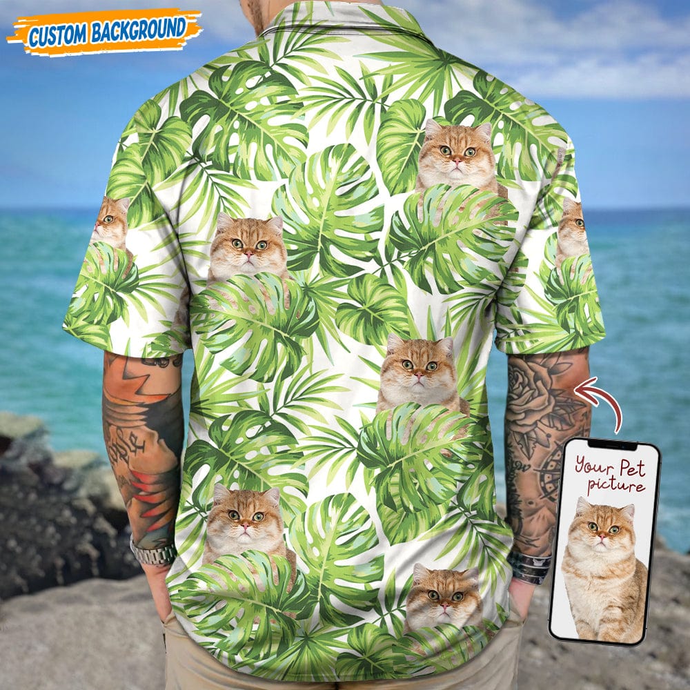 Personalized Upload Dog Cat Photo Tropical Vibes Hawaiian Shirt T368 889444