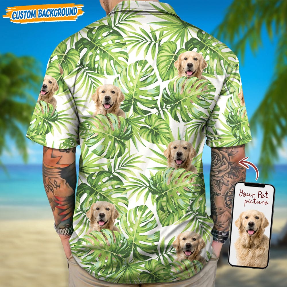 Personalized Upload Dog Cat Photo Tropical Vibes Hawaiian Shirt T368 889444