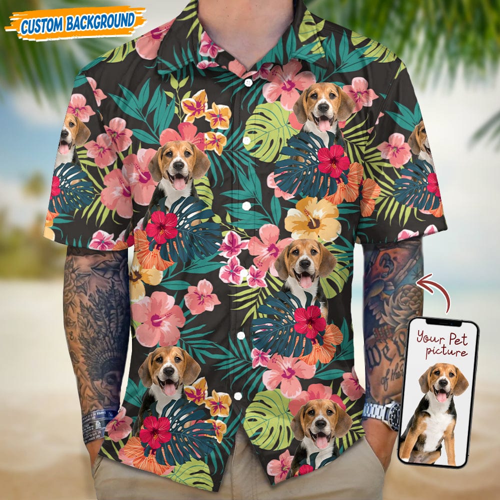Upload Dog Cat Photo Hibiscus Flower Hawaiian Shirt T368 889456