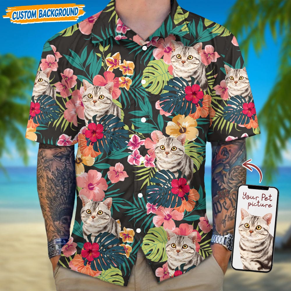 Upload Dog Cat Photo Hibiscus Flower Hawaiian Shirt T368 889456