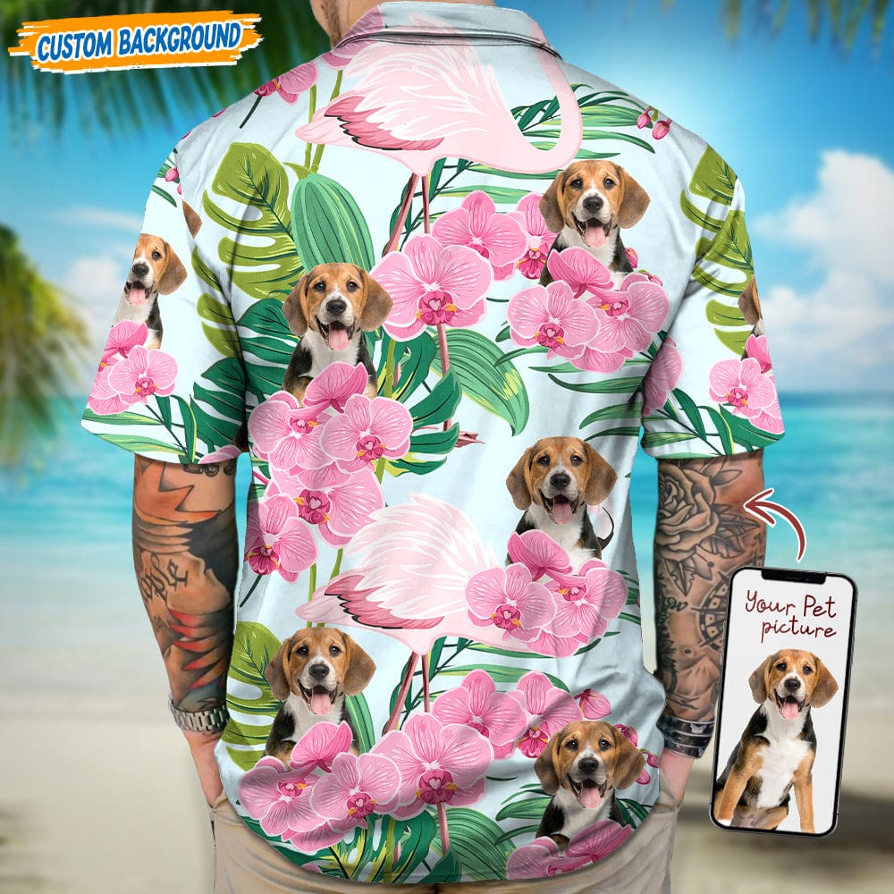 Personalized Upload Dog Cat Photo Orchid Flower Hawaiian Shirt T368 889460