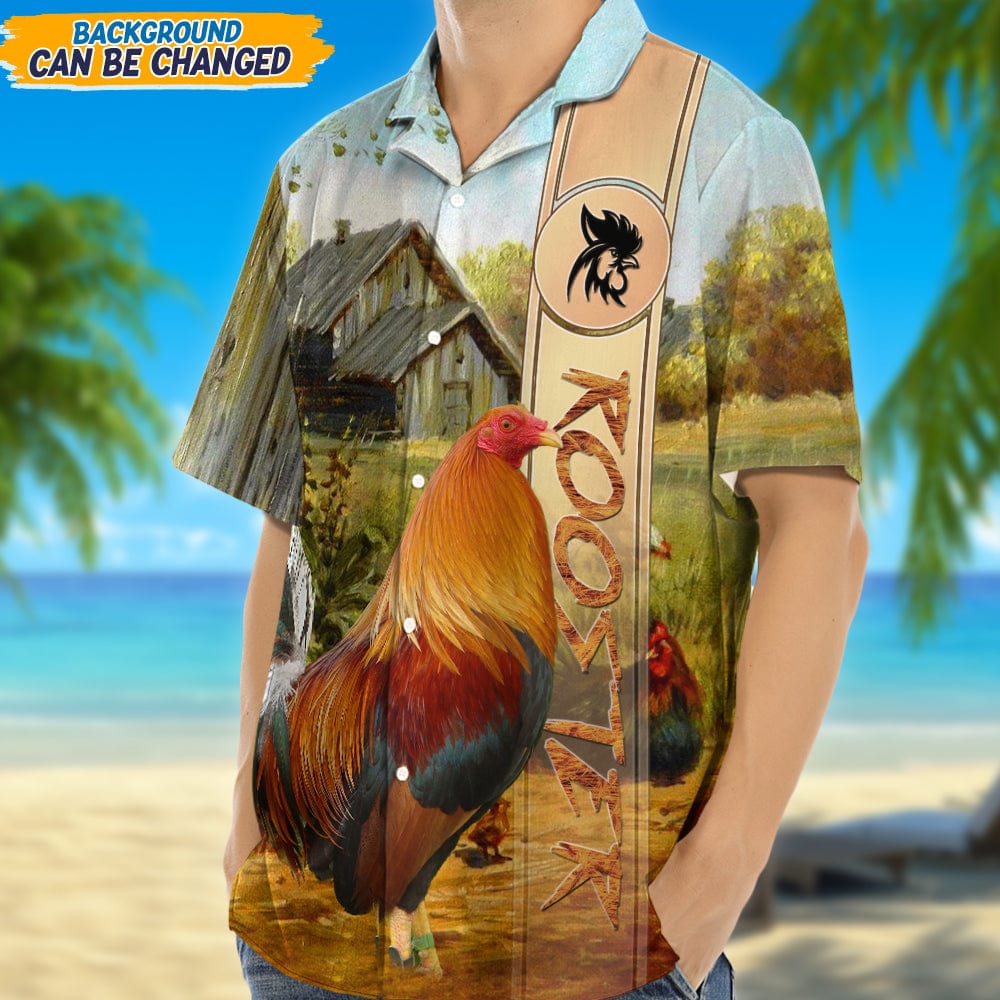 Rooster 3D Farmer Hawaii Shirt N304 889417
