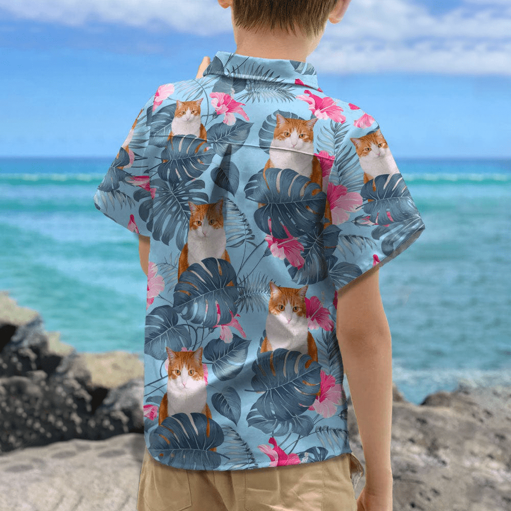 Upload Cat Photo Boy's Hawaiian Shirt, N304 888401