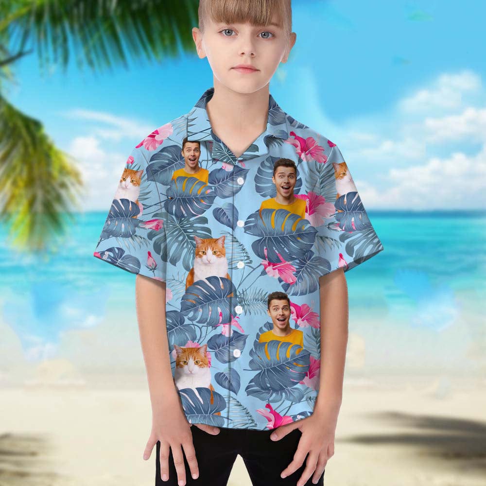 Upload Cat Photo Girl's Hawaiian Shirt, N304 888402