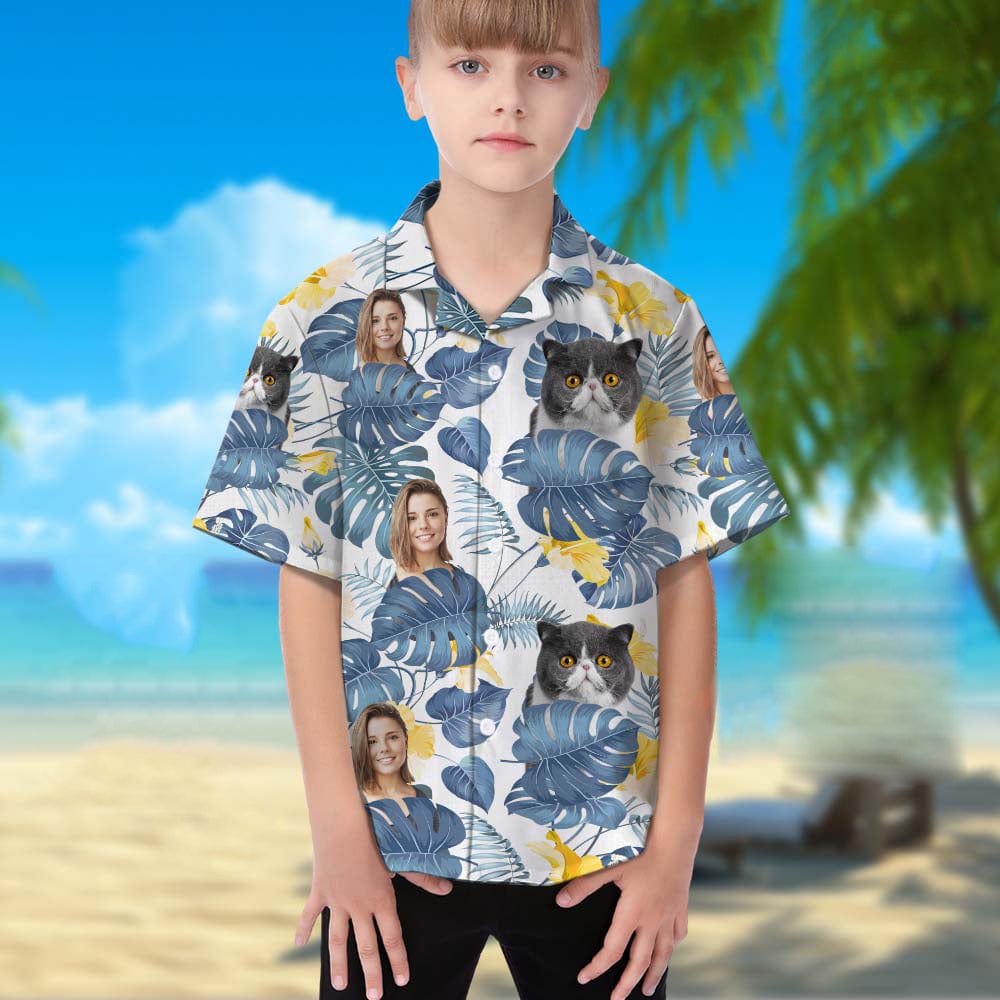Upload Cat Photo Girl's Hawaiian Shirt, N304 888402
