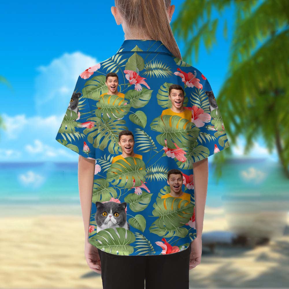 Upload Cat Photo Girl's Hawaiian Shirt, N304 888402