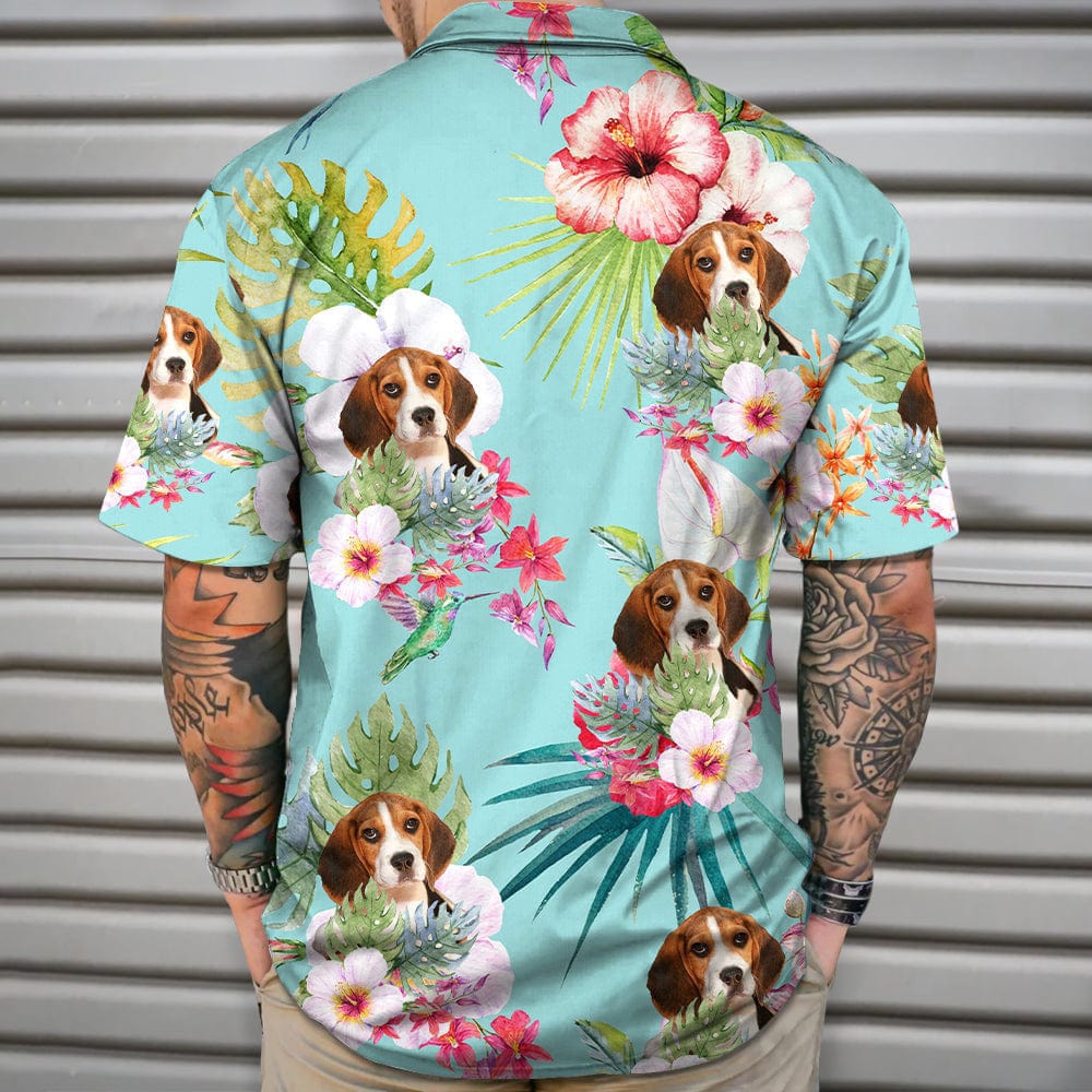 Upload Dog Cat Photo With White Hibiscus Flower Hawaiian Shirt T368 889462