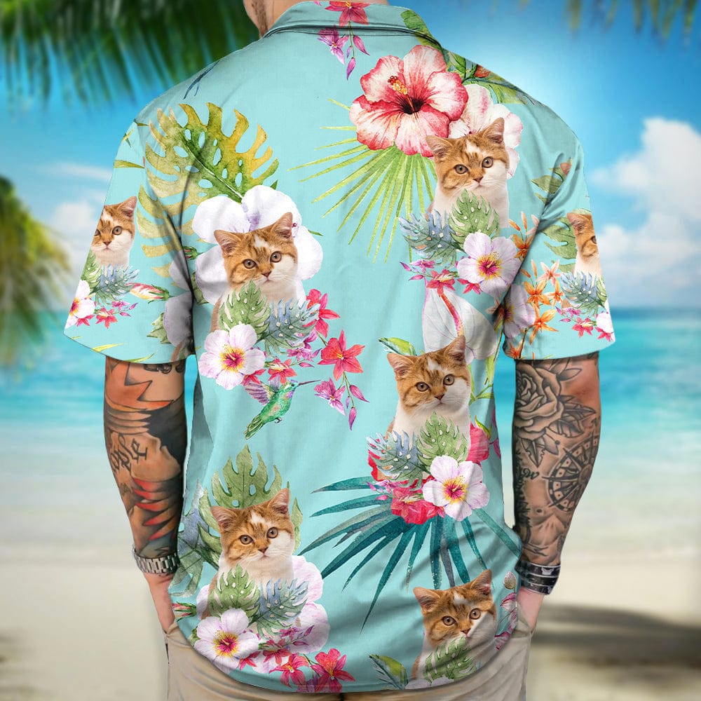 Upload Dog Cat Photo With White Hibiscus Flower Hawaiian Shirt T368 889462