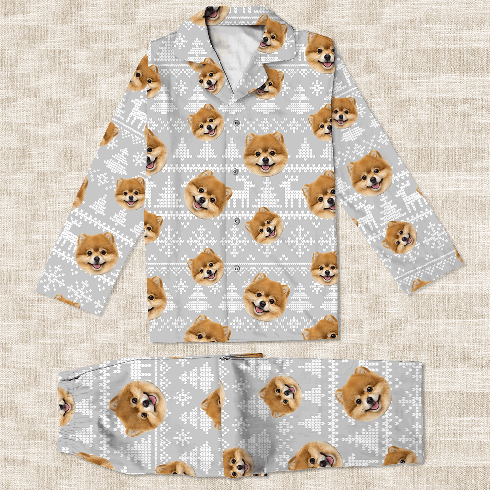 Upload Dog Photo Christmas Matching Collared Pajamas N304 889868