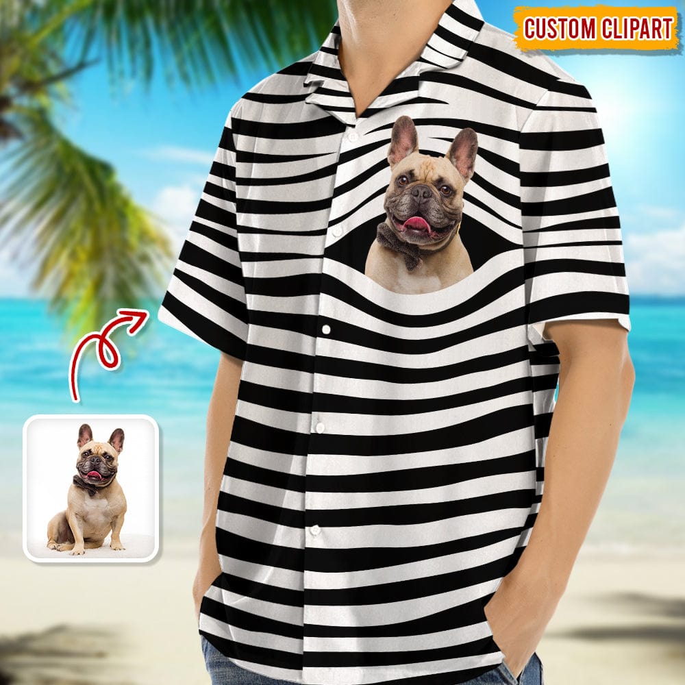 Upload Dog Photo With Zebra Stripe Hawaiian Shirt TA29 889081