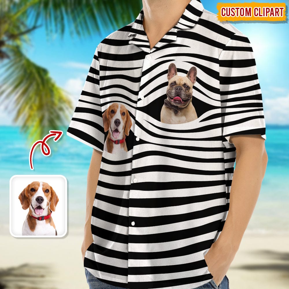 Upload Dog Photo With Zebra Stripe Hawaiian Shirt TA29 889081
