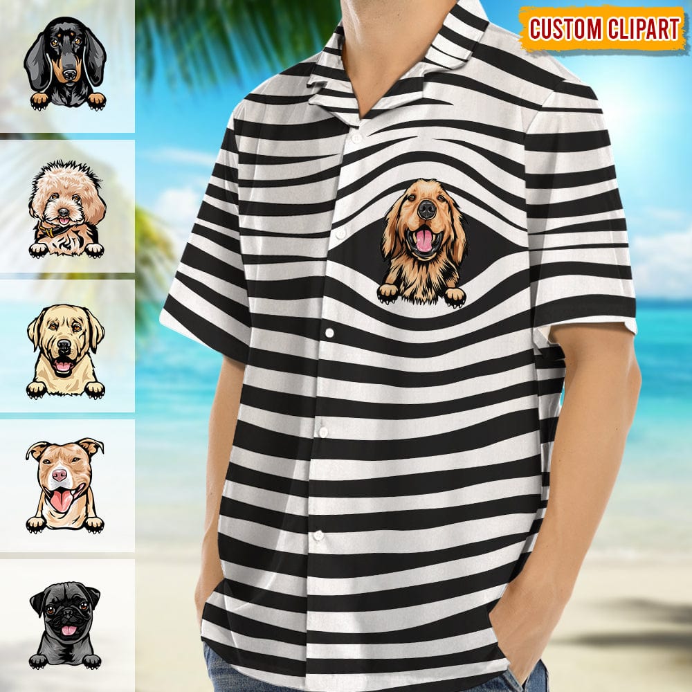 Upload Dog Photo With Zebra Stripe Hawaiian Shirt TA29 889081