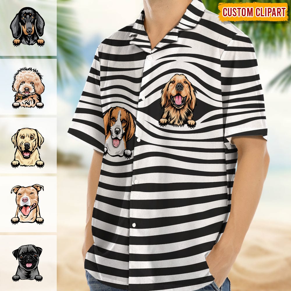 Upload Dog Photo With Zebra Stripe Hawaiian Shirt TA29 889081