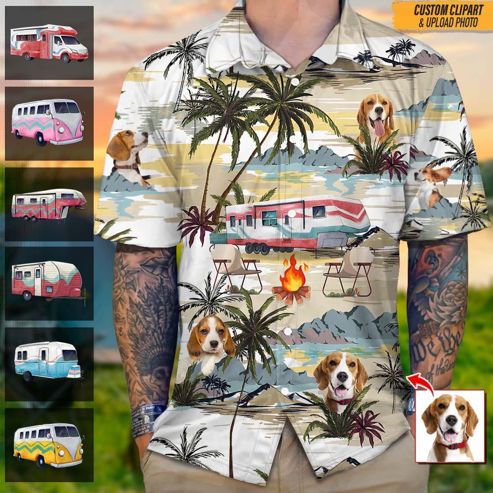 Upload Family Photo Camping Hawaii Shirt N369 HN590