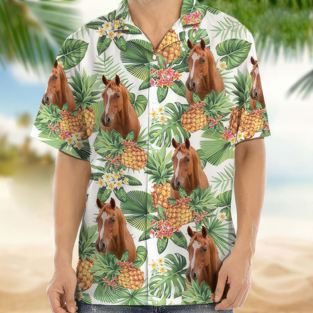 Upload Horse Photo Hawaiian Shirt, 888388