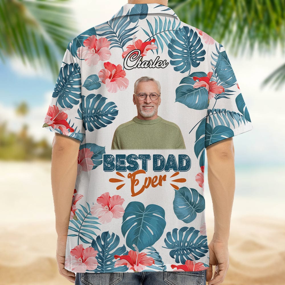 Upload Photo Best Dad Ever Men's Hawaii Shirt TA29 889378