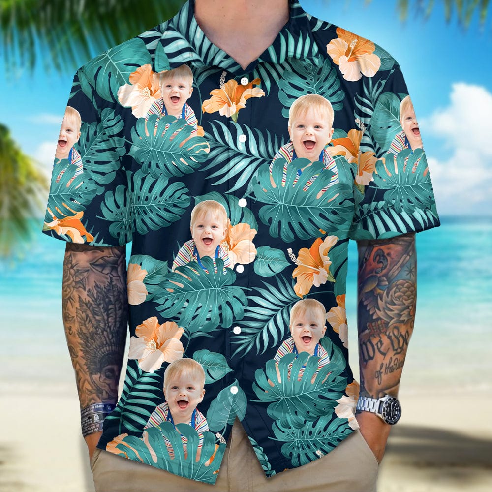 Upload Photo Best Dad Ever Men's Hawaii Shirt TA29 889378