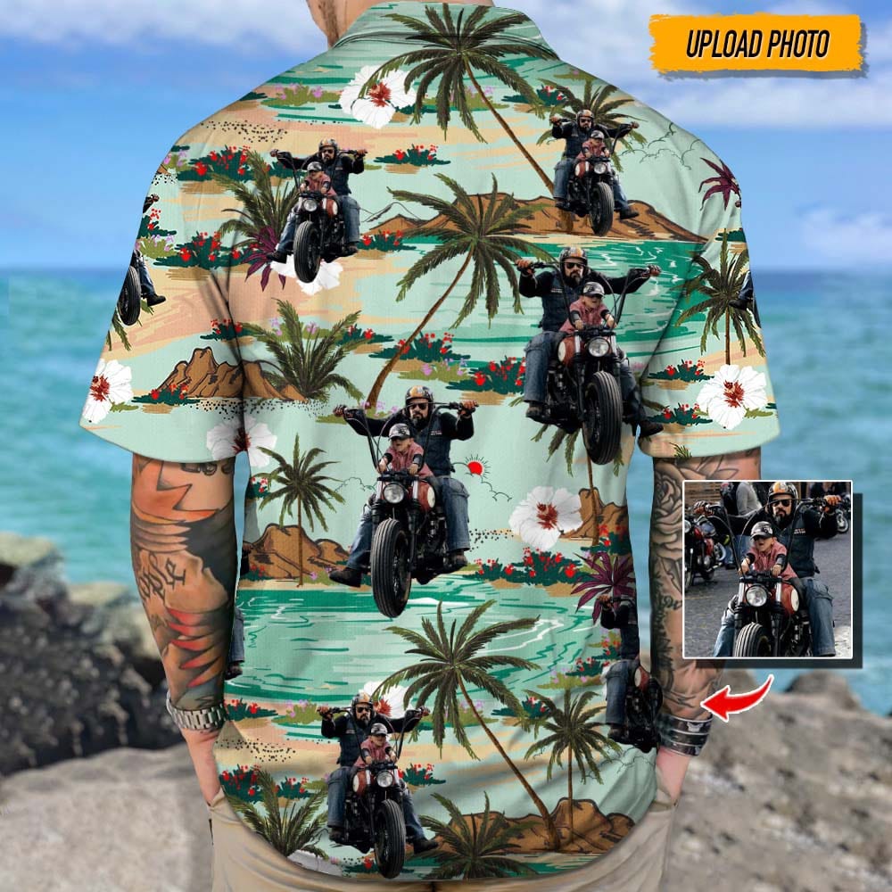 Upload Photo Biker Hawaiian Shirt, T368 888424