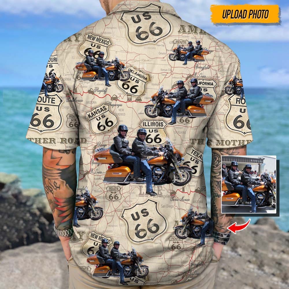 Upload Photo Biker Hawaiian Shirt, T368 888424