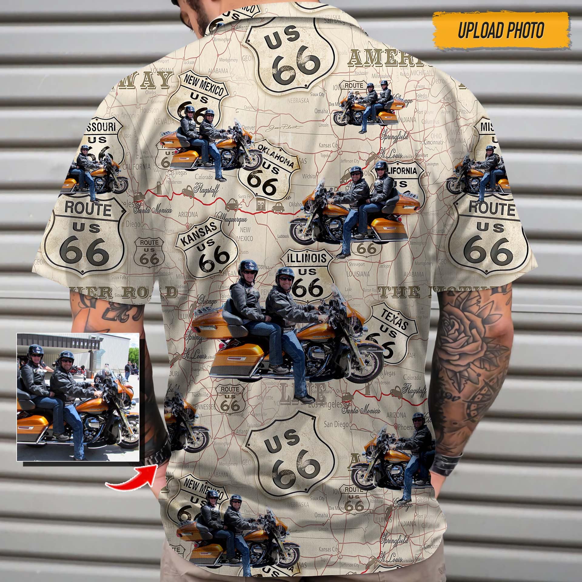 Upload Photo Biker Hawaiian Shirt, T368 888424