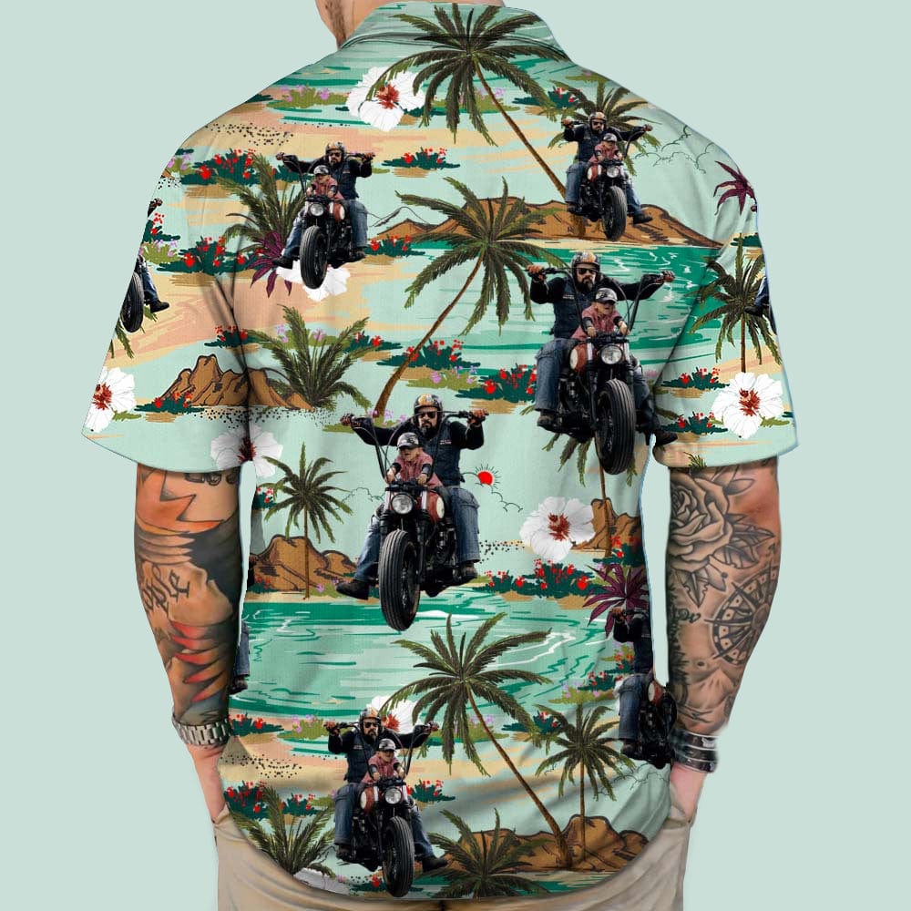 Upload Photo Biker Hawaiian Shirt, T368 888424