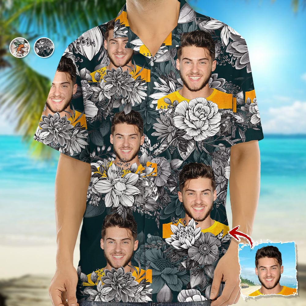 Upload Photo Black White Hawaiian Shirt, N369 888395