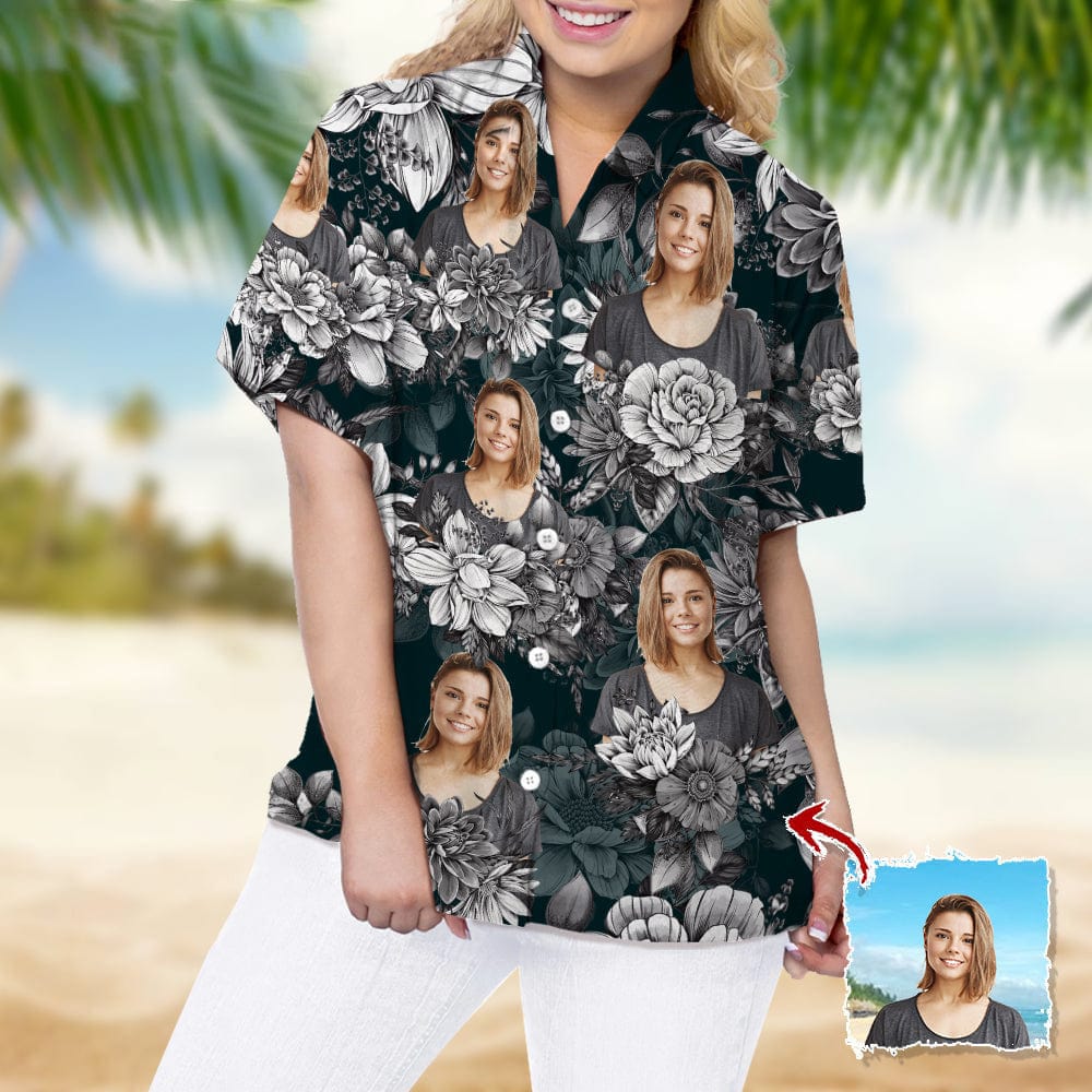 Upload Photo Black White Hawaiian Shirt, N369 888395