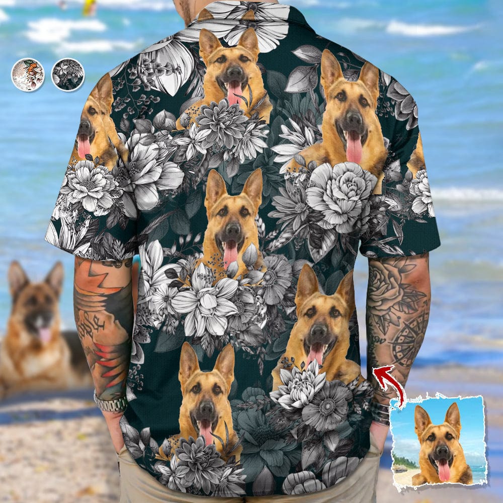 Upload Photo Black White Hawaiian Shirt, N369 888395