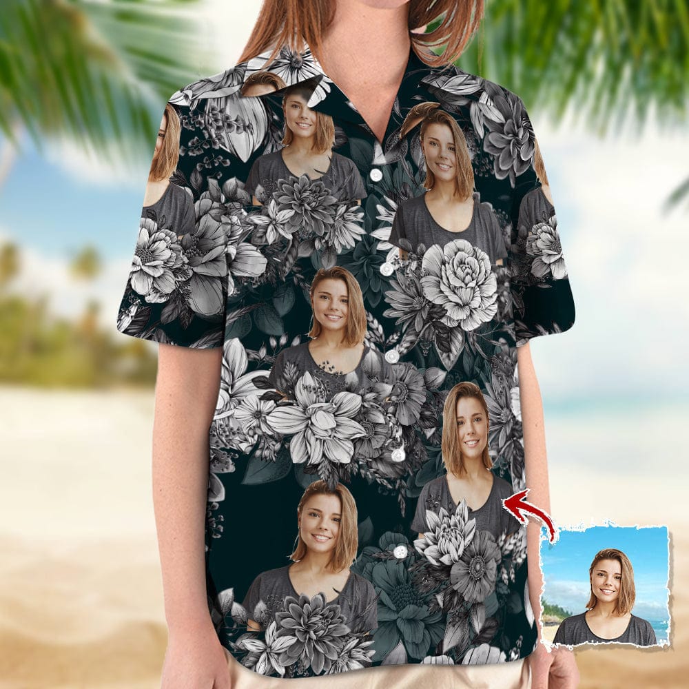 Upload Photo Black White Hawaiian Shirt, N369 888395