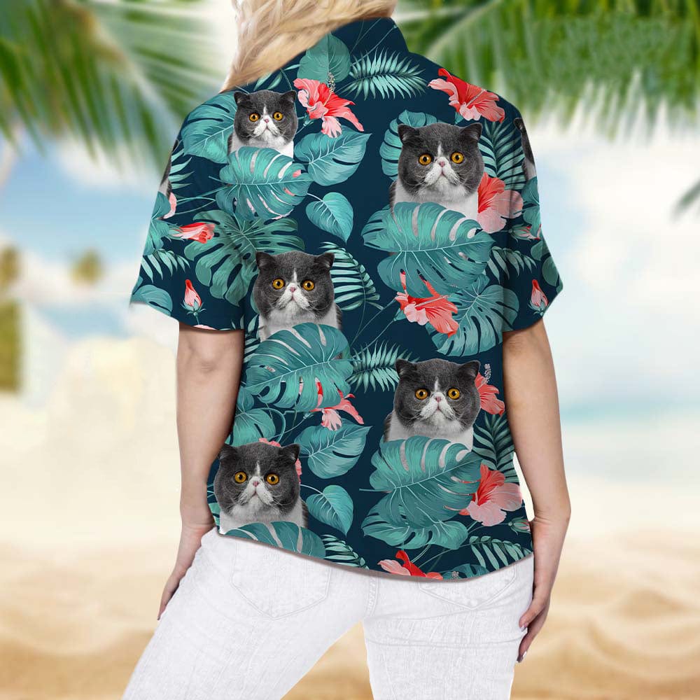 Upload Photo Cat Woman's Hawaiian Shirt, N304 888325