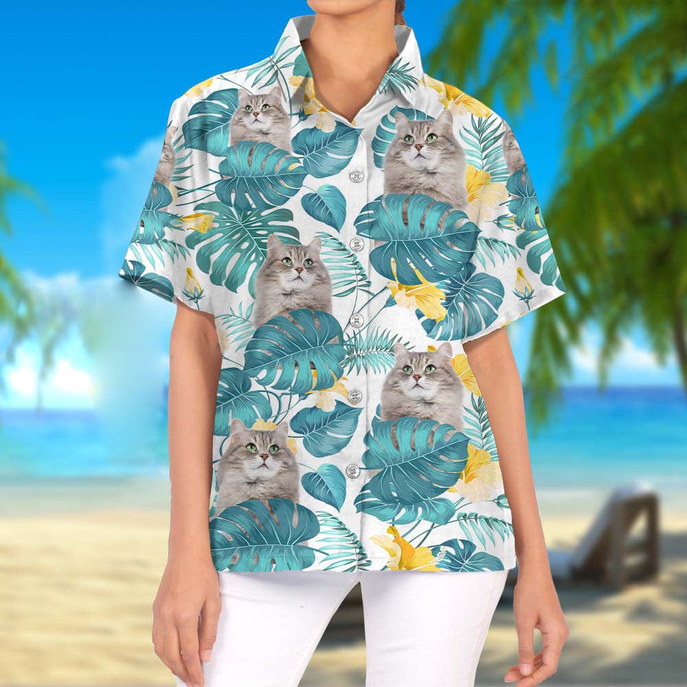 Upload Photo Cat Woman's Hawaiian Shirt, N304 888325