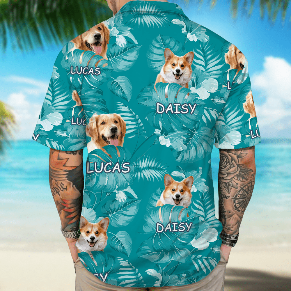 Upload Photo Custom Name Dog Men's Hawaiian Shirt DM01 891085