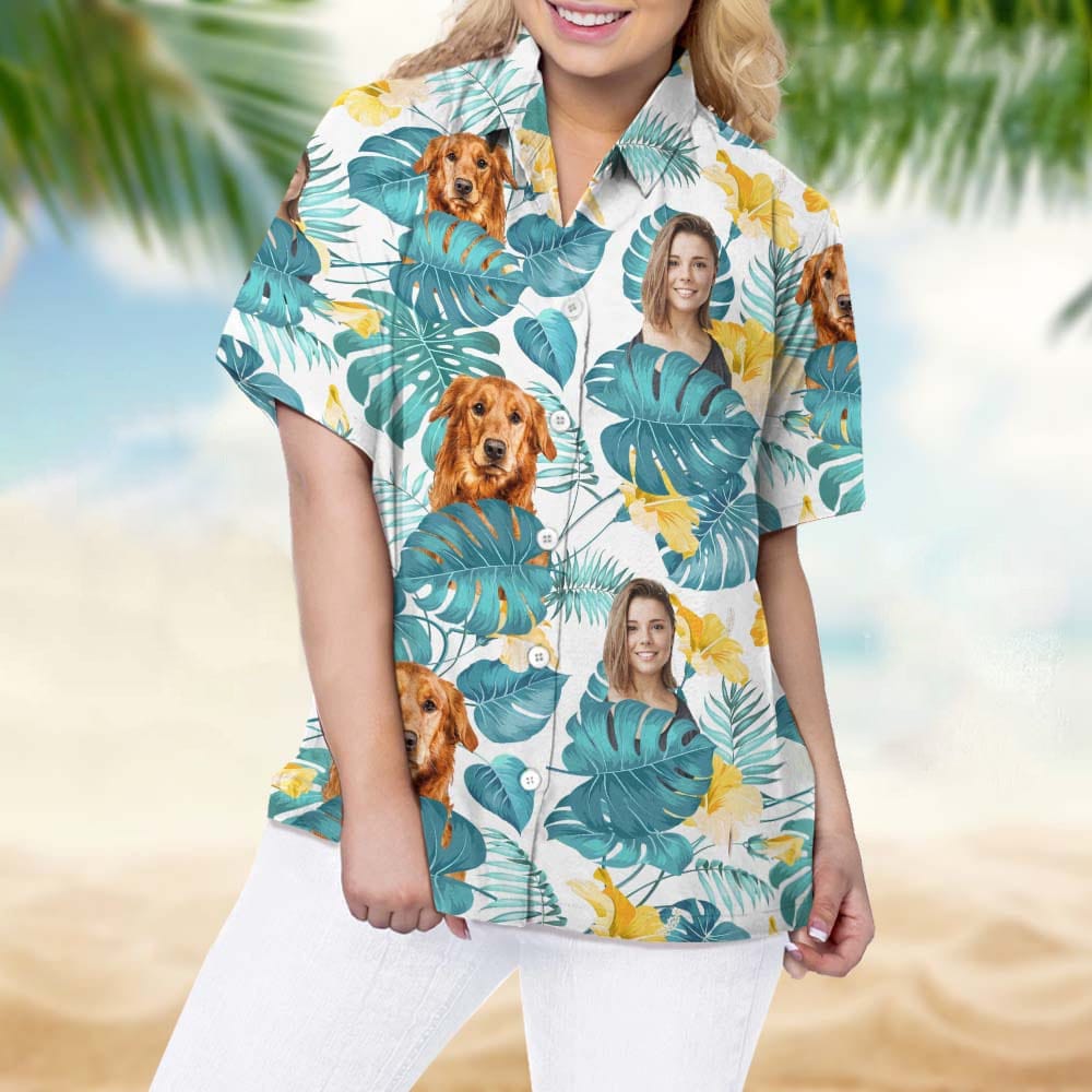 Custom Photo Dog And Face With Summer Vibe Hawaiian Shirt HO82 TA29 888379