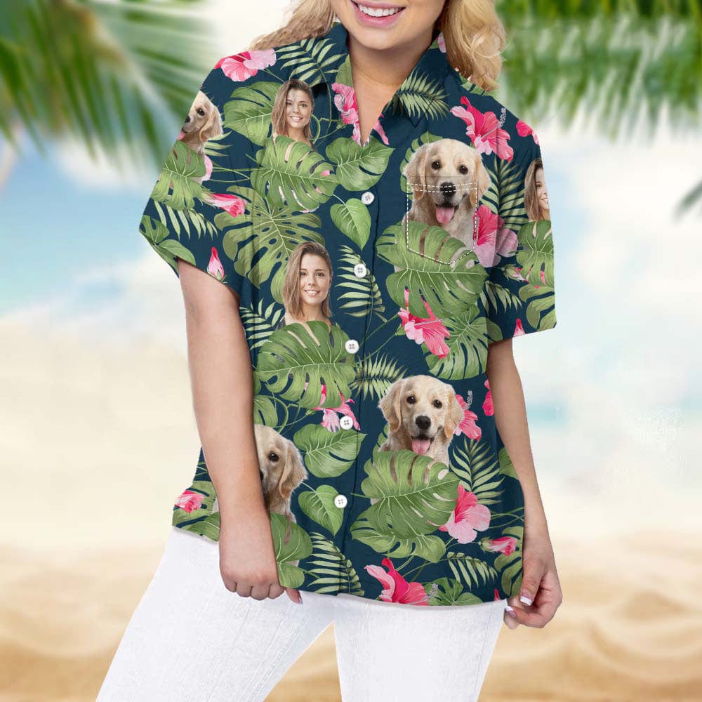 Upload Photo Dog And Face Hawaiian Shirt HO82 TA29 888379