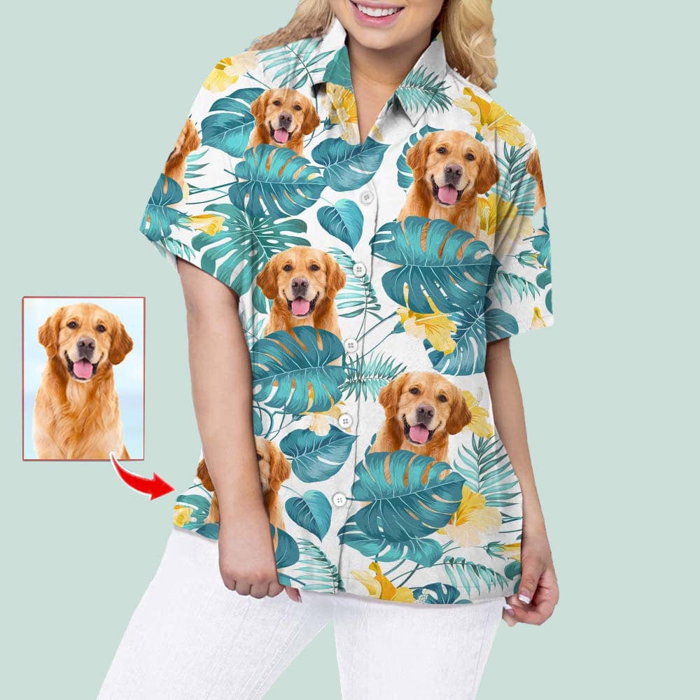 Upload Photo Dog Women's Hawaiian Shirt K228 888326