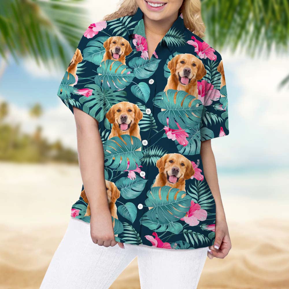 Upload Photo Dog Women's Hawaiian Shirt K228 888326