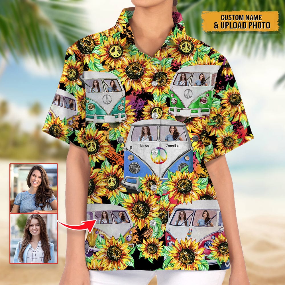 Upload Photo Hippie Women's Hawaiian Shirt K228 HN590
