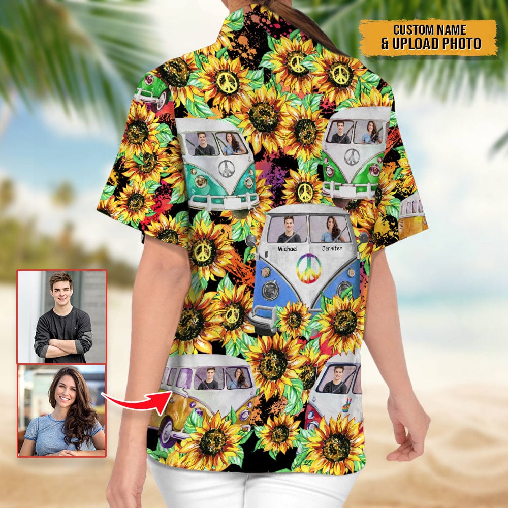 Upload Photo Hippie Women's Hawaiian Shirt K228 HN590