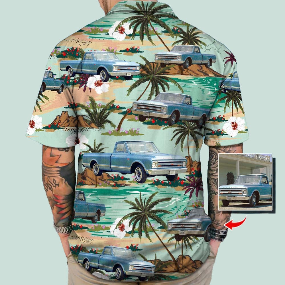Upload Photo Pickup Truck Hawaiian Shirt, N304 888421