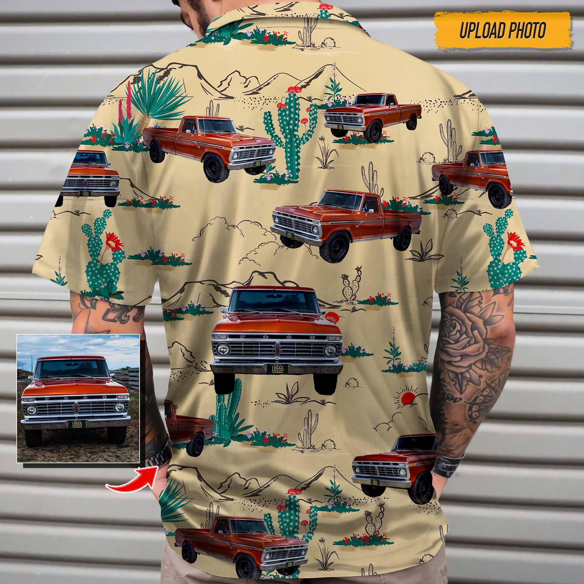 Upload Photo Pickup Truck Hawaiian Shirt, N304 888421