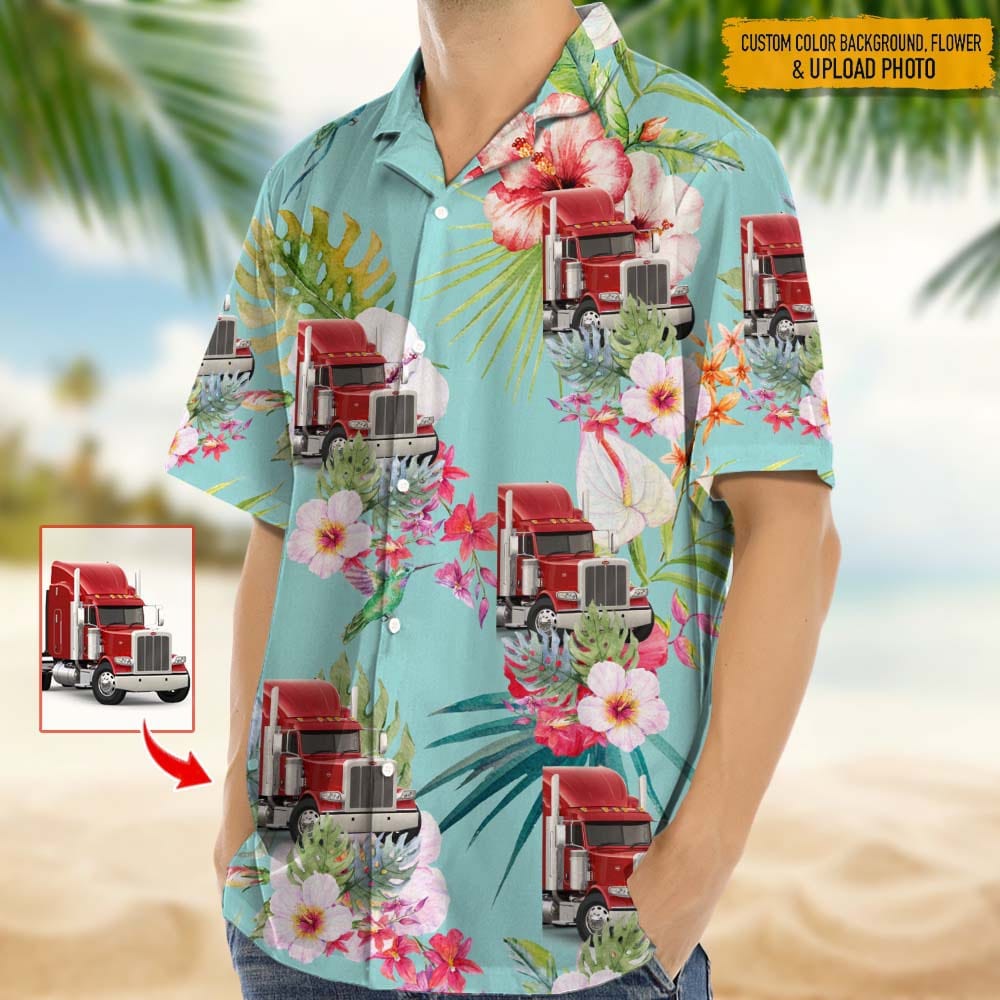 Upload Truck Photo Hawaiian Shirt, 888387