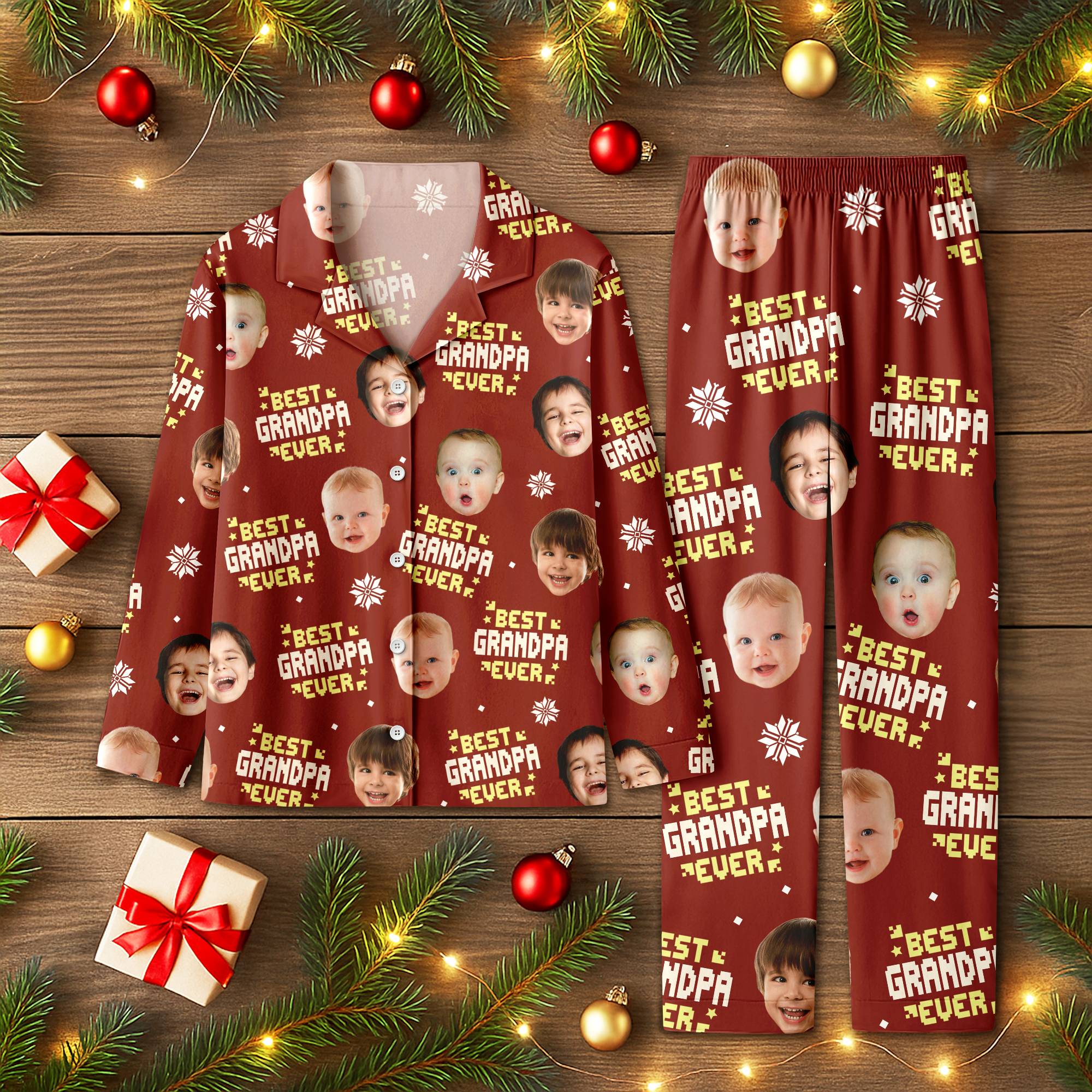 Custom Photo Best Daddy Ever Funny Kids Christmas - Personalized Pajamas CH07 899722