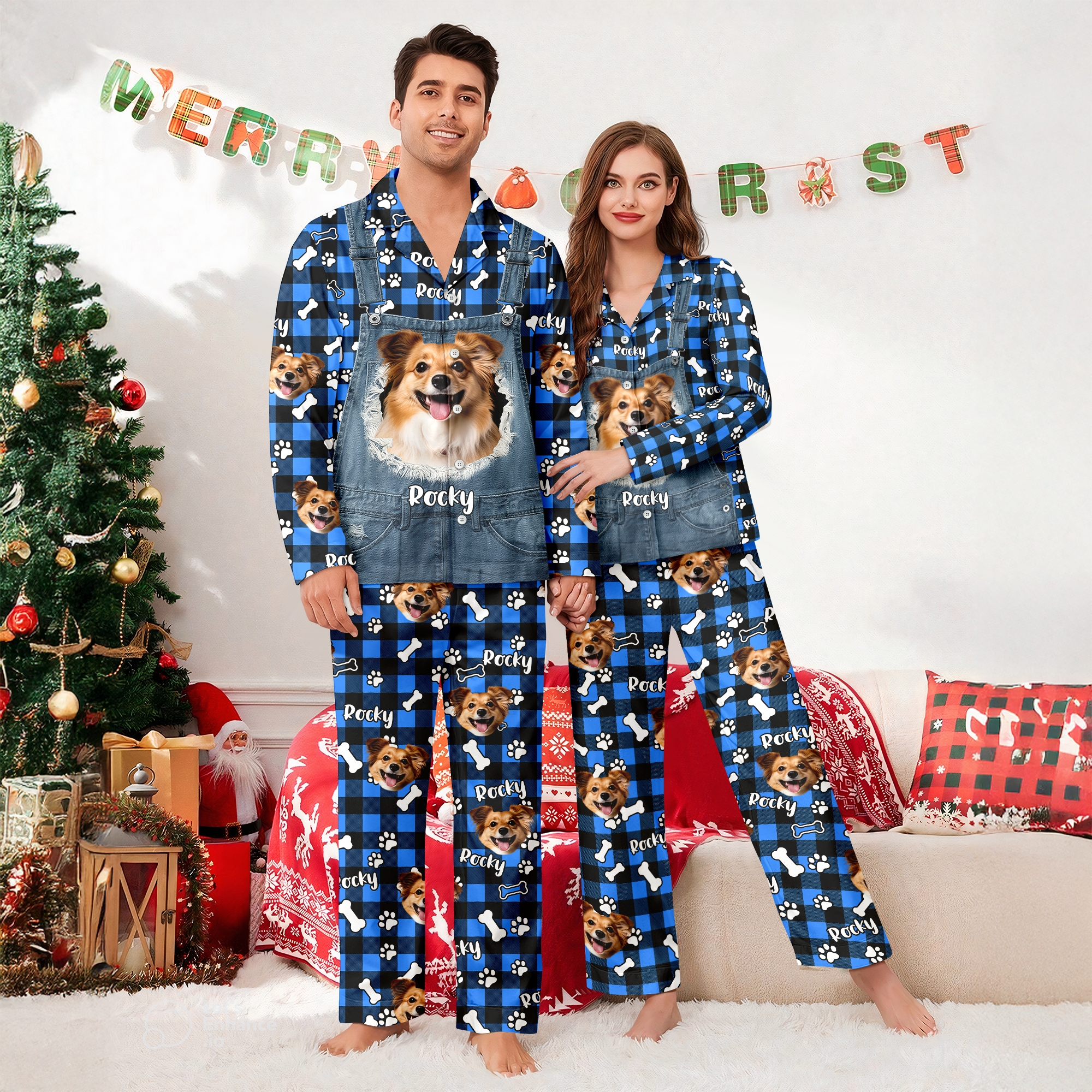 Custom Dog Photo & Name Christmas Pajamas Gift For Dog Mom Dog Dad CH07 899634