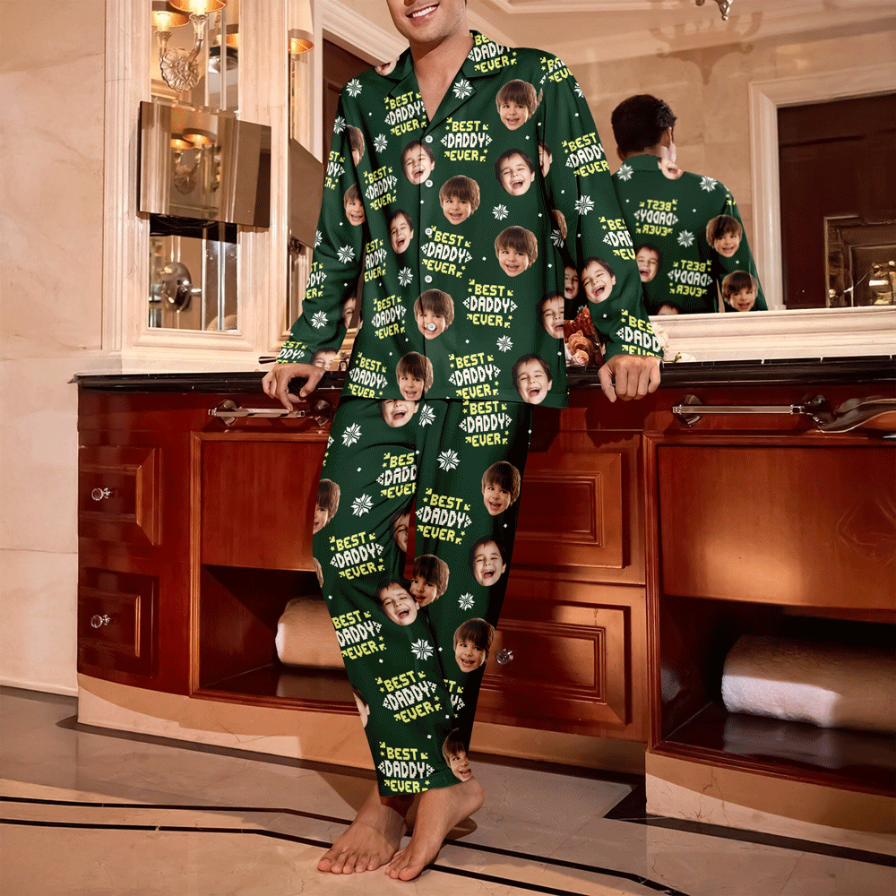 Custom Photo Best Daddy Ever Funny Kids Christmas - Personalized Pajamas CH07 899722
